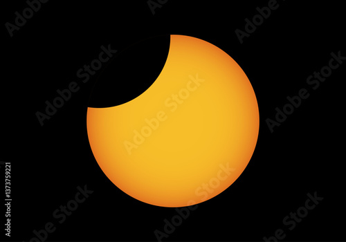Eclipse solar con mordisco. Astronomia. Ciencia
