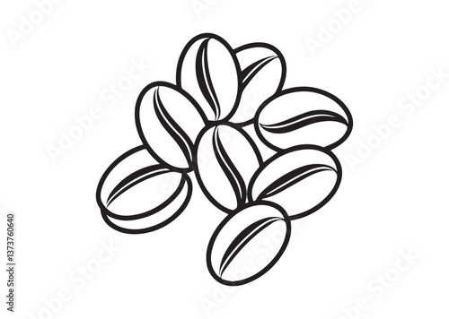 Coffee beans silhouette vector
