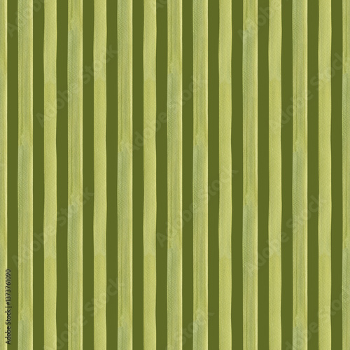 Hand painted illustration watercolor Olive green stripes on olive background. Stripe seamless pattern. Plaid material. For fabric, sketchbook, wallpaper, wrapping paper, bags, for cards, banner.