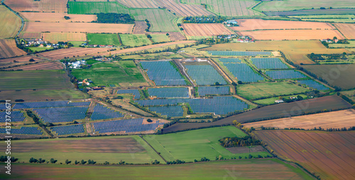 Wallpaper Mural Aerial View of Solar Farm in Rural Landscape of United Kingdom Torontodigital.ca
