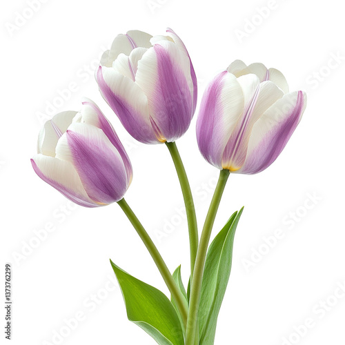 Beautiful color tulip isolated on white