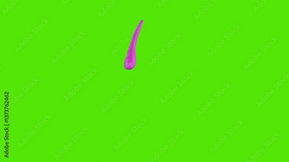 Stop motion plasticine effects with hearts on the theme of love and Valentine's Day using the Stop motion technique on green screen.
