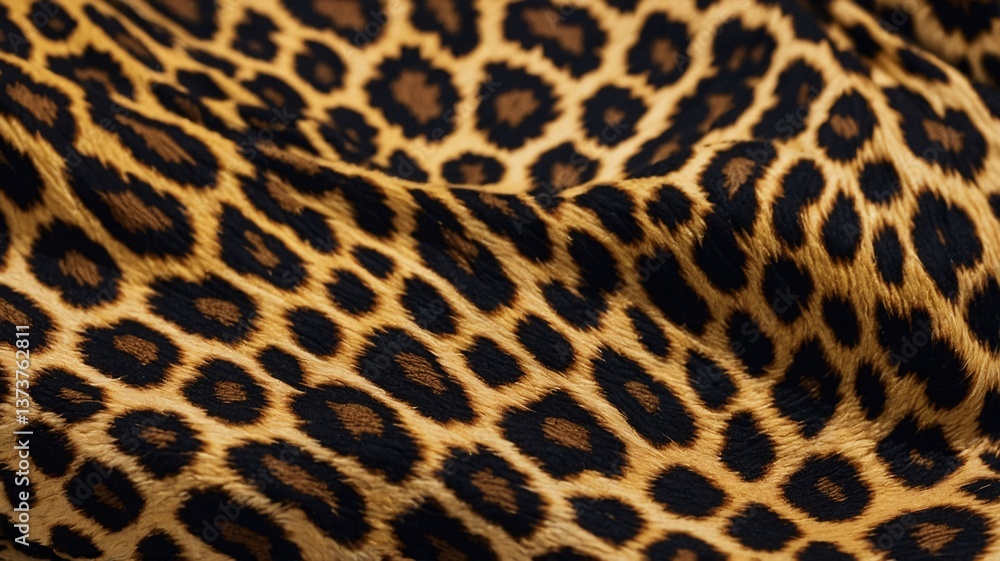 Close-up of luxurious leopard print fabric showcasing rich gold and deep black patterns. Close-up of luxurious leopard print fabric showcasing rich gold and deep black patterns.