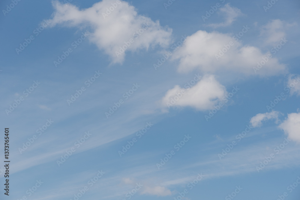 Fototapeta premium blue sky with clouds. The landscape is calm and serene, as if the world is taking a break from the hustle and bustle.