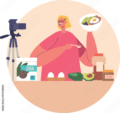 Blogger showcasing sport healthy meals
