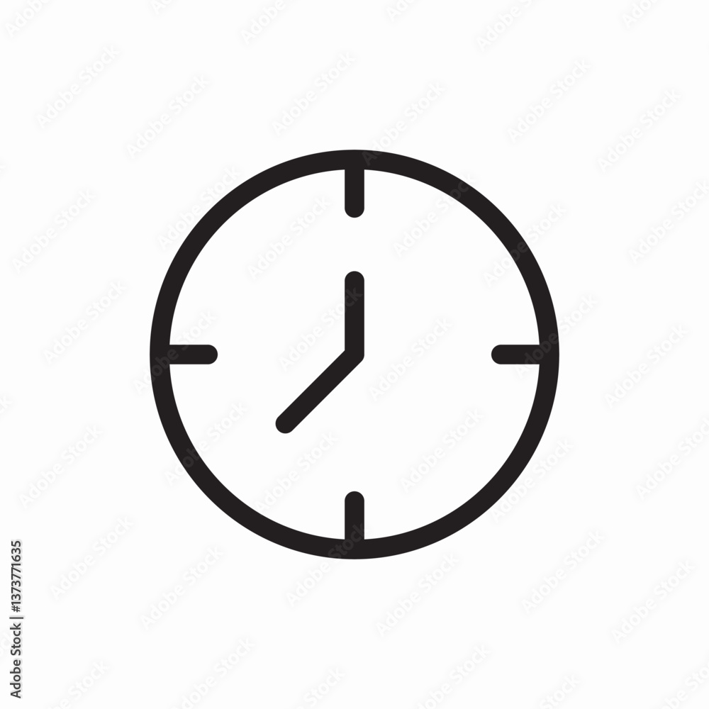 Clock time watch icon vector sign Clock time watch icon vector sign
