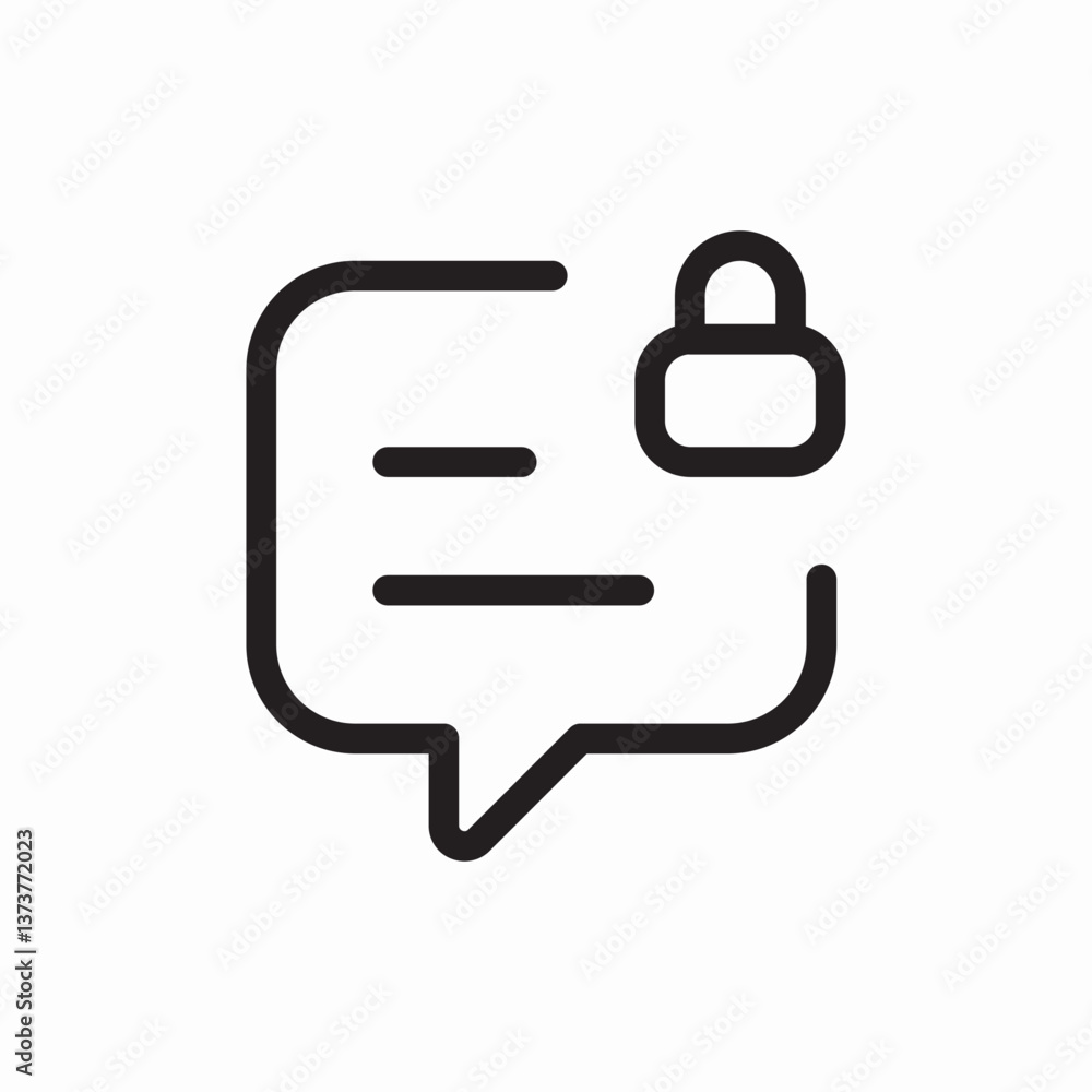 Message lock secure icon vector sign Message lock secure icon vector sign