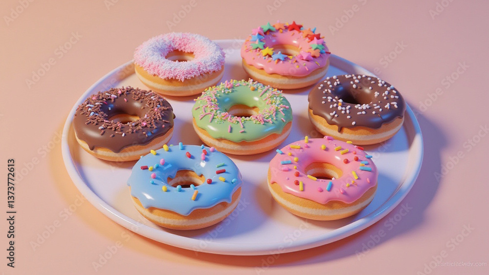 A gourmet selection of donuts featuring a mix of classic and creative toppings A gourmet selection of donuts featuring a mix of classic and creative toppings