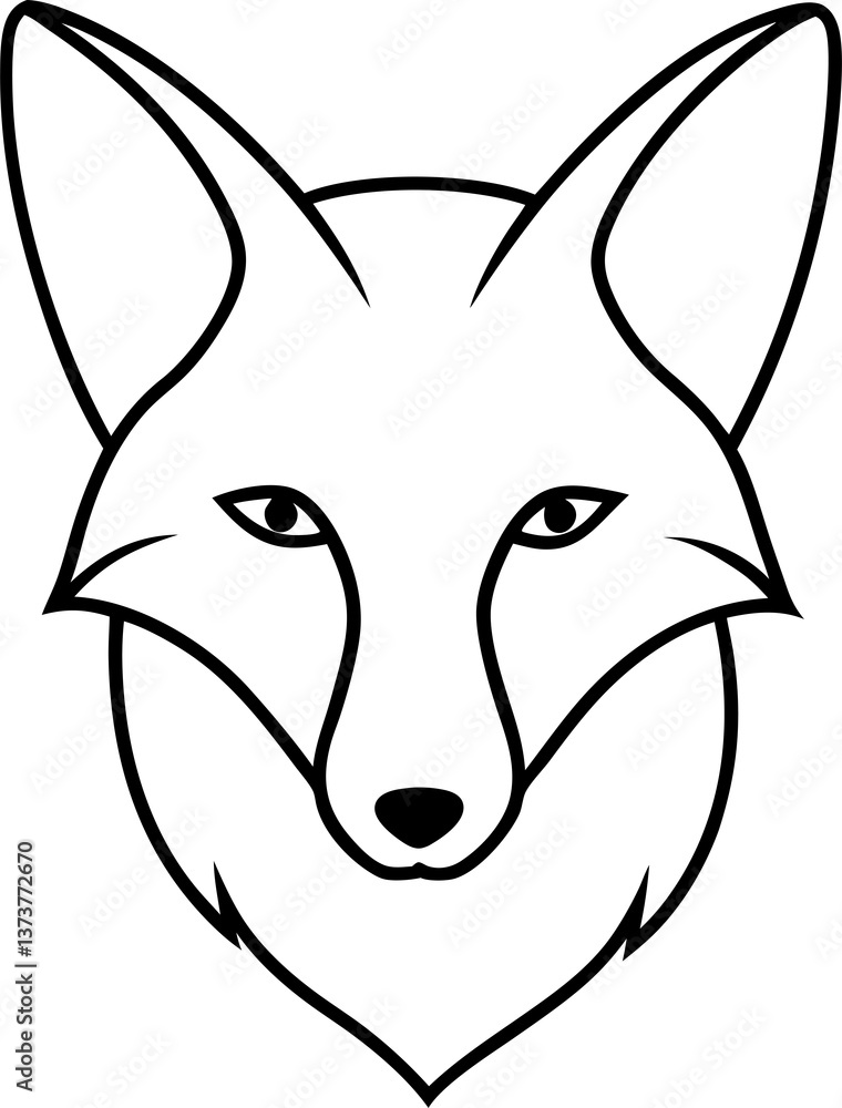 Obraz premium fox head sketch white background