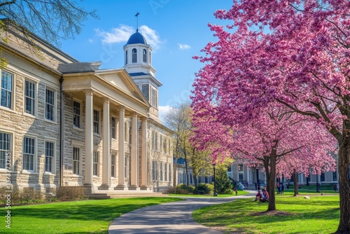 Penn State University: The Old Main Building on Campus, State College, Pennsylvania