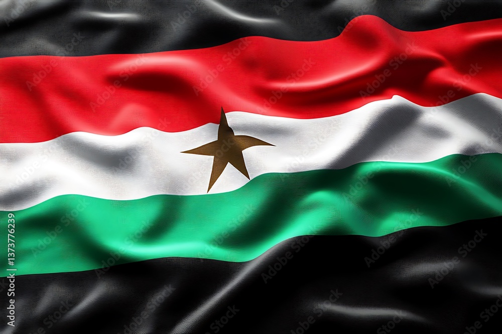 Obraz premium Rippled Flag of Djibouti