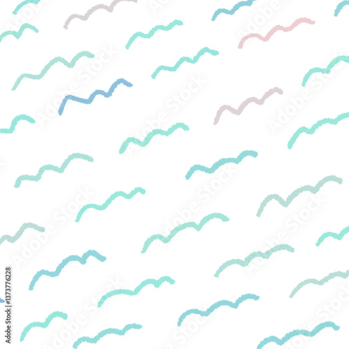 手描き波線の背景イラスト4