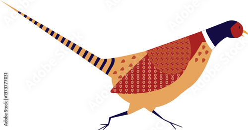 Running pheasant illustration