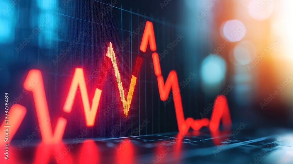 Obraz premium Financial downturn analyzing bank ruptcy trends in market graphs data visualization abstract environment