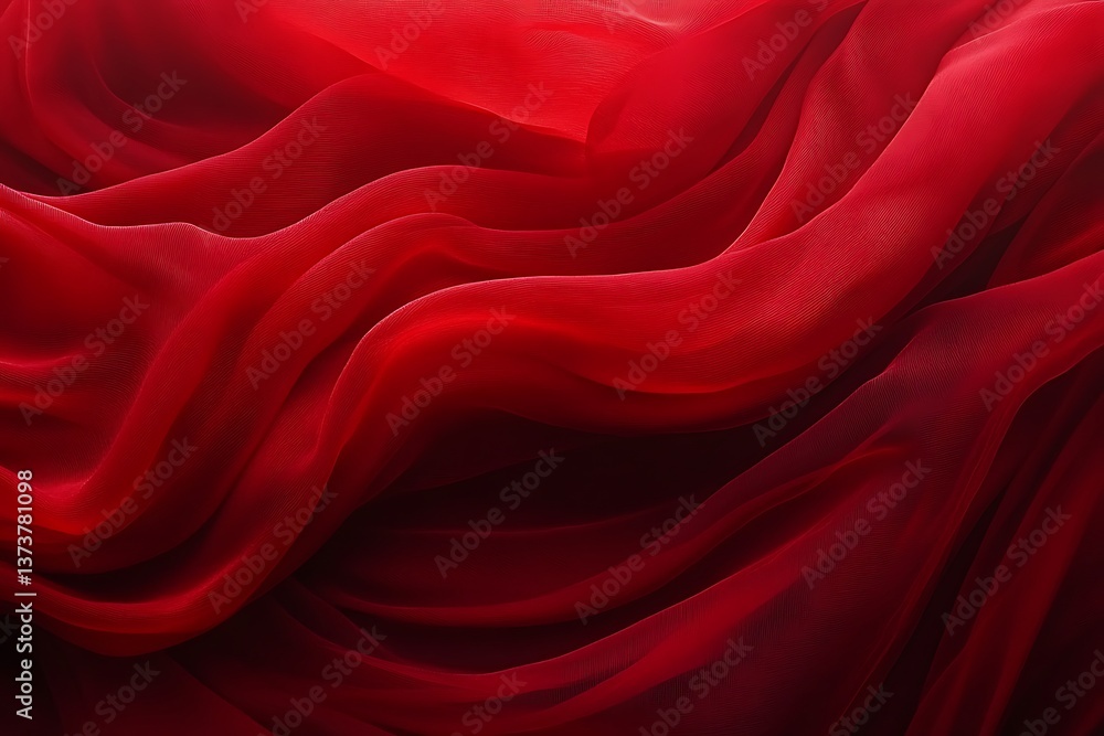 Obraz premium Red fabric texture closeup