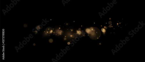 Abstract gold bokeh background with blurred lights.	