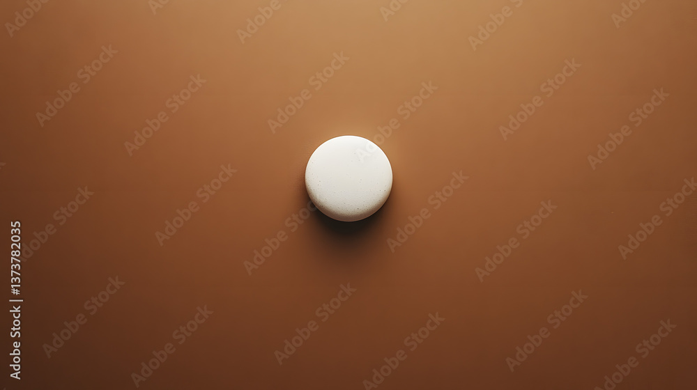 Fototapeta premium mocha color theme, minimalist style, egg, white, food, eggs, sphere, breakfast, easter, ball, chicken, isolated, object, shell, abstract, 3d, symbol, black, shadow, reflection, shape, one