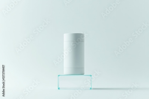 Wallpaper Mural Minimalist design showcases sleek white cylinder on transparent Torontodigital.ca