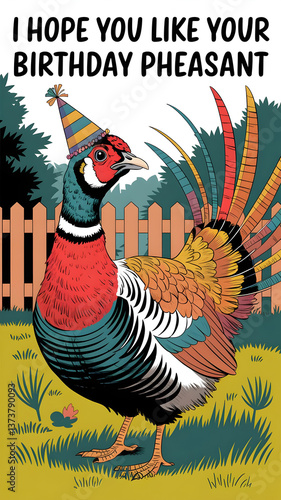 I hope you like your birthday pheasant funny card design 