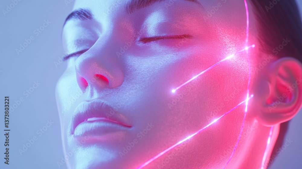 A serene and futuristic close-up of a woman. AI Generation A serene and futuristic close-up of a woman. AI Generation