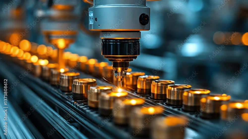 Precision in Motion: Industrial automation at its finest, where gleaming metal components are precisely manipulated, highlighting technological advancement Precision in Motion: Industrial automation at its finest, where gleaming metal components are precisely manipulated, highlighting technological advancement