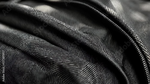 Wallpaper Mural A detailed macro close-up of a backpack in black and white, with fabric dominating the frame showcasing abundant texture, contrast, and intricacy. Torontodigital.ca