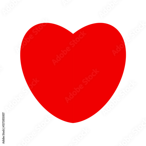 red heart on white background, red heart isolated on white