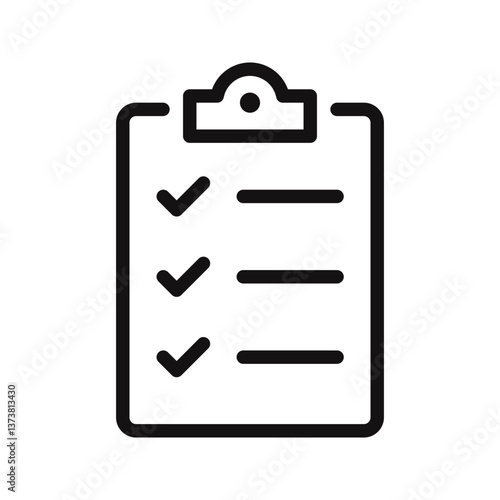 Clipboard icon. Checkmarks, quality check, check list, todo plan with tasks, checkbox form and survey. Vector illustration.