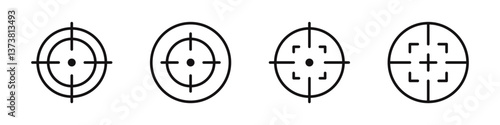 Aim icons set. Focus target symbol collection. Vector illustration.