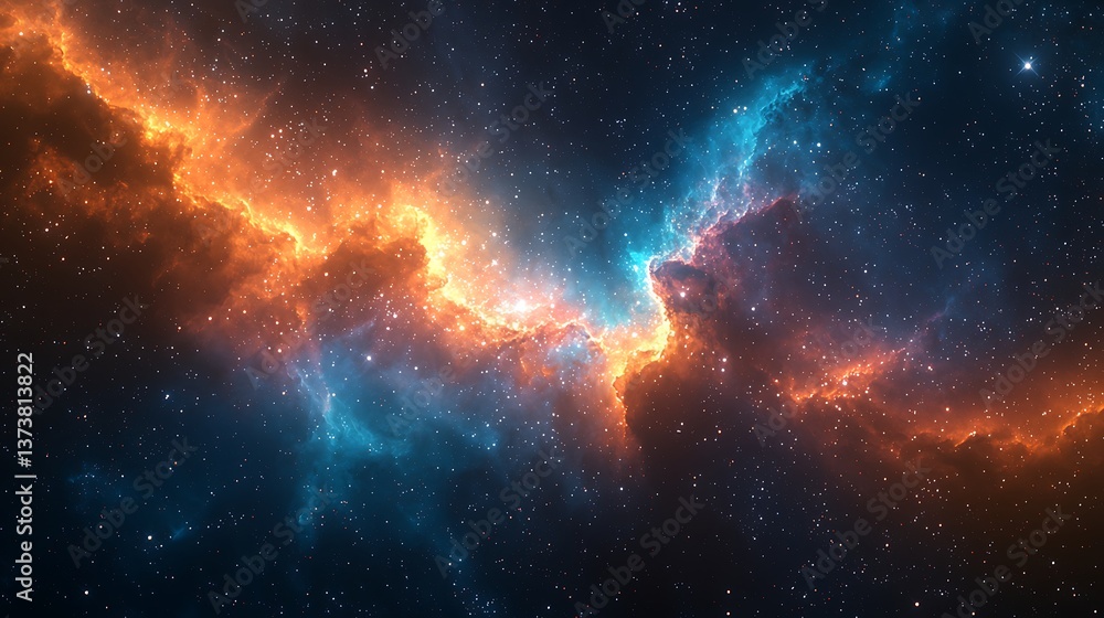 Vibrant outer space nebula with scattered stars high resolution background Vibrant outer space nebula with scattered stars high resolution background