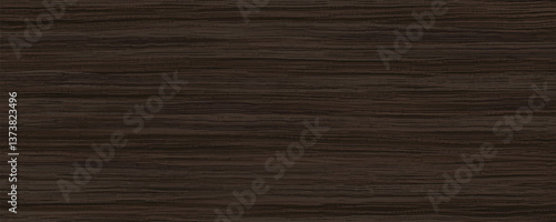 Dark walnut wood texture with horizontal veins. Vector brown wood background. Lining boards wall. Dried planks. Painted wood. Swatch for laminate