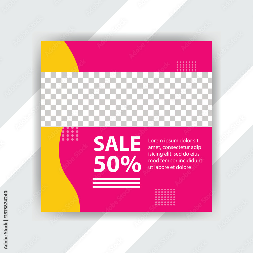 Naklejka premium Sale 50% Social Media Post