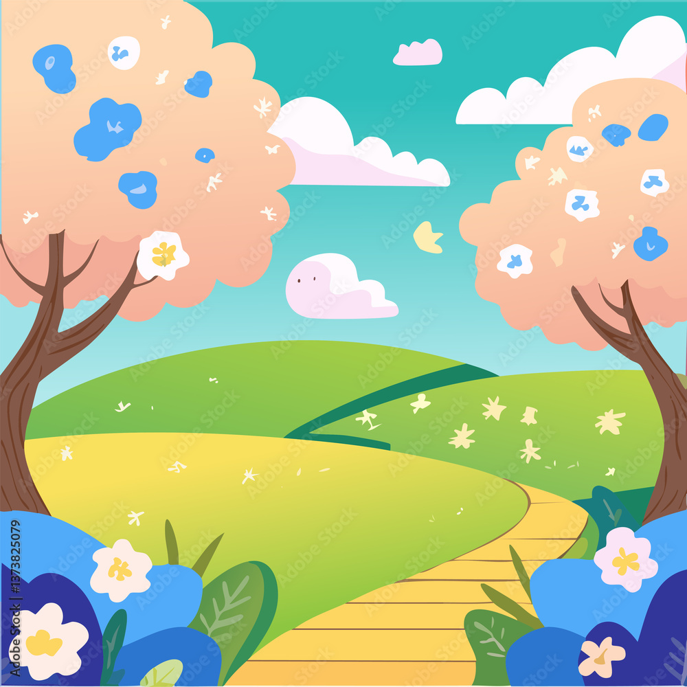 Naklejka premium spring illustration