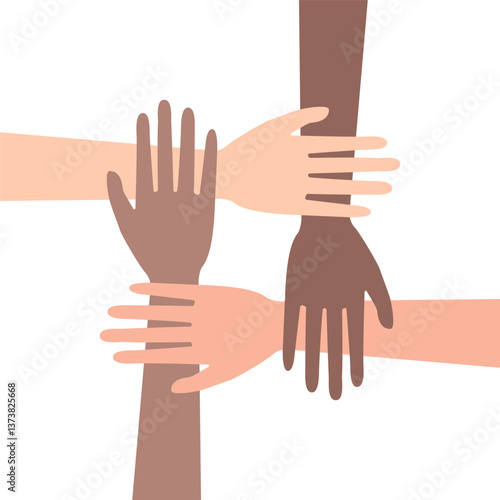 crossed hands like solidarity or teamwork