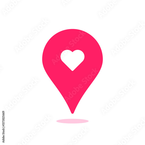 favourite place icon with pink geotag