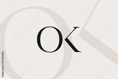OK or KO letter logo icon design. Classic style luxury initials monogram.
