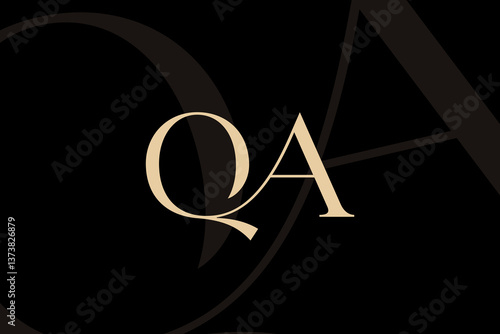 QA or AQ letter logo icon design. Classic style luxury initials monogram.