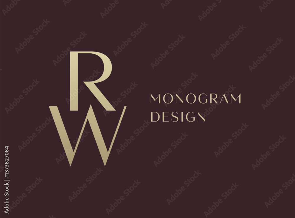 RW or WR letter logo icon design. Classic style luxury initials monogram. RW or WR letter logo icon design. Classic style luxury initials monogram.