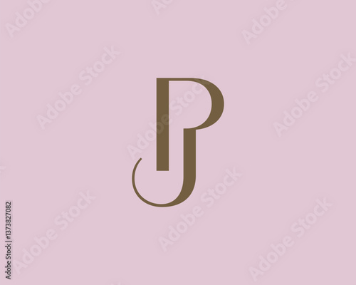 PJ letter logo icon design. Classic style luxury initials monogram.