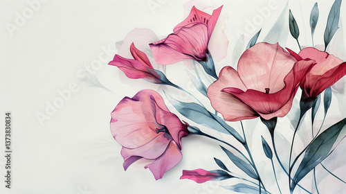 white background flowers for greetings