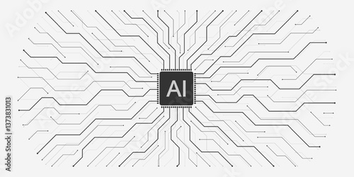 Motherboard technology abstract texture design. Creative idea AI banner concept for internet technology. Software coding. Digital concept for poster, cover, banner, header, web, presentation template