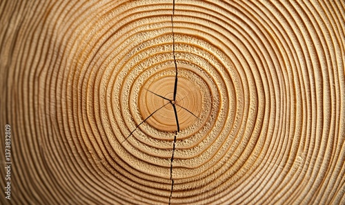 Wallpaper Mural Detailed tree trunk cross-section displays circular annual rings, revealing the tree's natural growth pattern. Torontodigital.ca