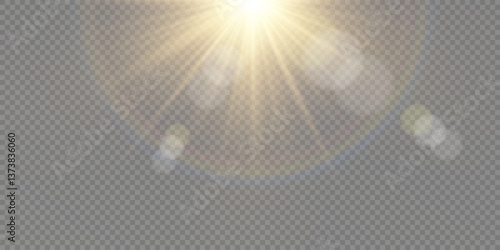 Vector transparent sunlight special lens flare light effect	