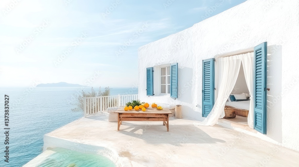 Fototapeta premium Coastal Home, Ocean View, Terrace