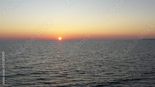 spectacular sunset at the sea in the town of Santa Severa, Rome