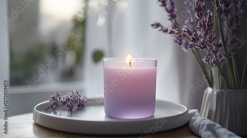 Aromatic Lavender Candle: Soothing ambiance with a gentle glow and floral fragrance. Relaxation at its best.