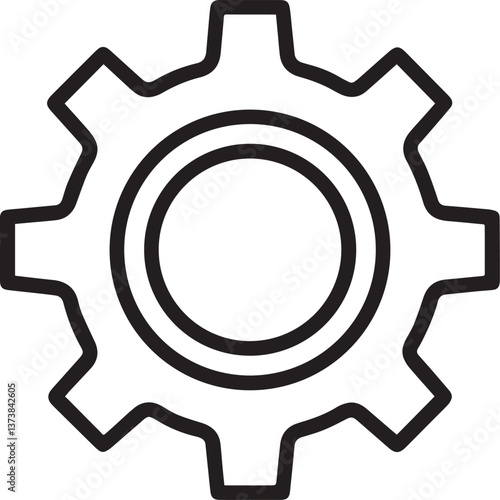 A 3D gold gear vector illustration symbol design element