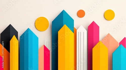 Colorful Geometric Shapes with Abstract Forms in Modern Design