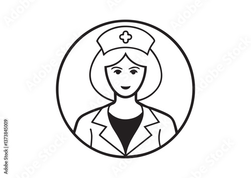 Nurse silhouette Black Vector
