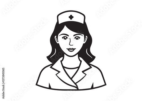 Nurse silhouette Black Vector